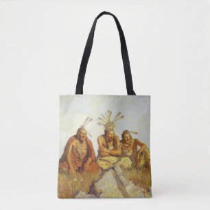 Vintage West, Guardians War or Peace by NC Wyeth Tote Bag