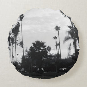 Vintage West Hollywood, Los Angeles, California Round Cushion