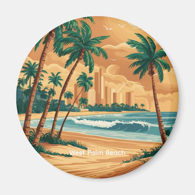 Vintage West Palm Beach, Florida Magnet (Front)