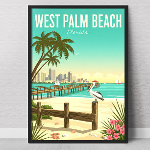 Vintage West Palm Beach Florida Poster