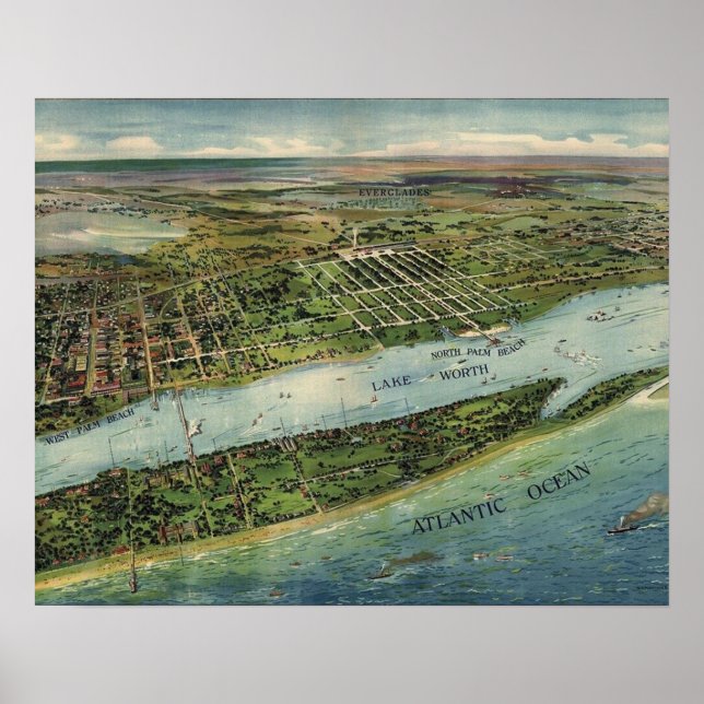 Vintage West Palm Lake Worth Poster (Front)