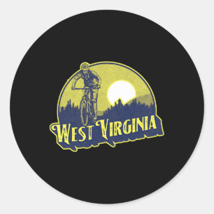 Vintage West Virginia Mountain Biker Eighties Biki Classic Round Sticker
