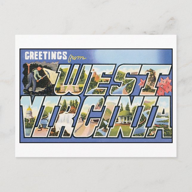 Vintage West Virginia Postcard (Front)