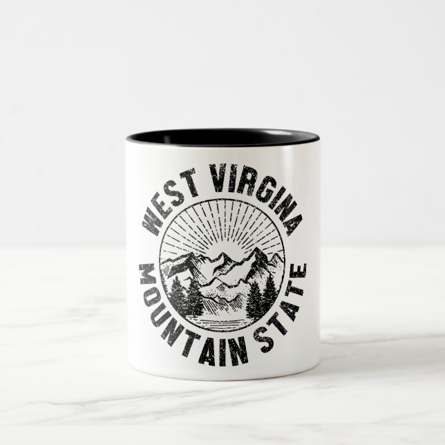 Vintage West Virginia Two-Tone Coffee Mug (Center)