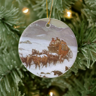 Vintage West, Why the Mail Was Late by Berninghaus Ceramic Tree Decoration