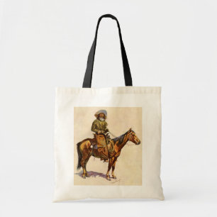 Vintage Western, An Arizona Cowboy by Remington Tote Bag