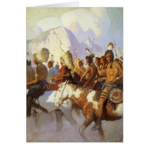 Vintage Western Art, Indian War Party by NC Wyeth