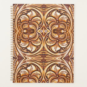 Vintage Western country cowboy leather pattern Planner