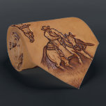 Vintage Western country cowboy tooled leather Tie<br><div class="desc">southwest fashion accessories. Vintage Western country tooled leather texture cowboy home accessories.</div>