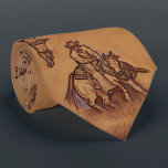 Vintage Western country cowboy tooled leather Tie<br><div class="desc">southwest fashion accessories. Vintage Western country tooled leather texture cowboy home accessories.</div>