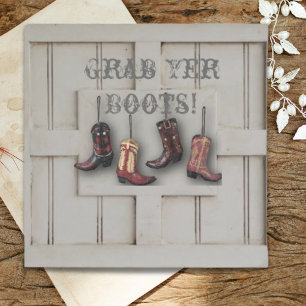 vintage western country cowboy wedding invitation