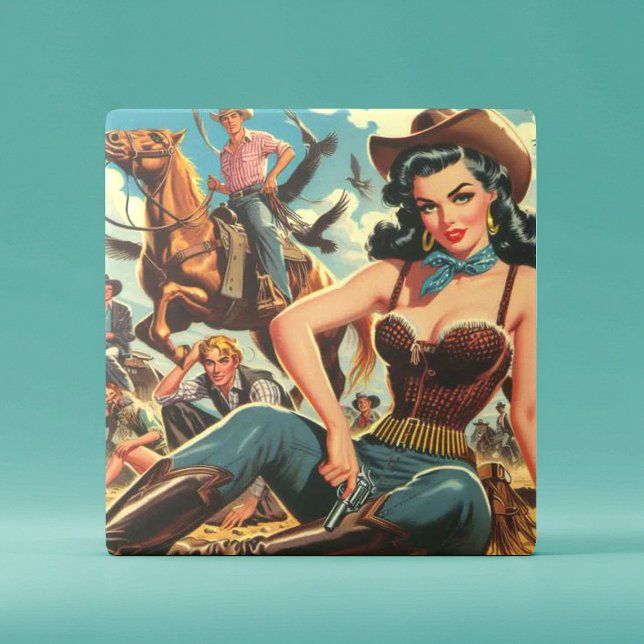 Vintage Western Country Girl Tile (Creator Uploaded)
