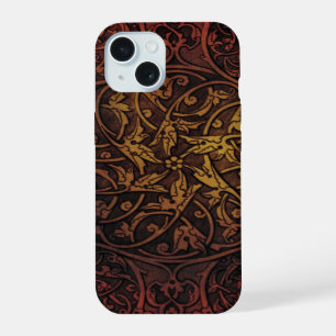 vintage western country tooled leather iPhone 15 case
