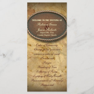 vintage western country wedding programs programme