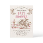 Vintage Western Cowboy Baby shower Invitation