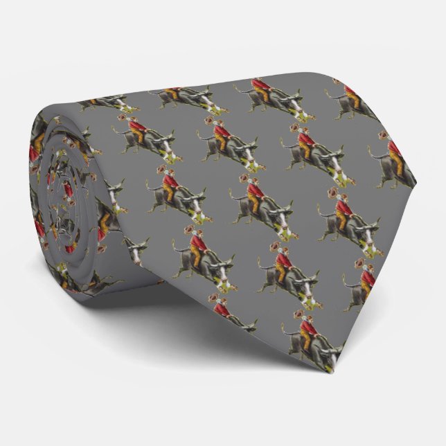 Vintage Western Cowboy Bull Rider Tie (Rolled)