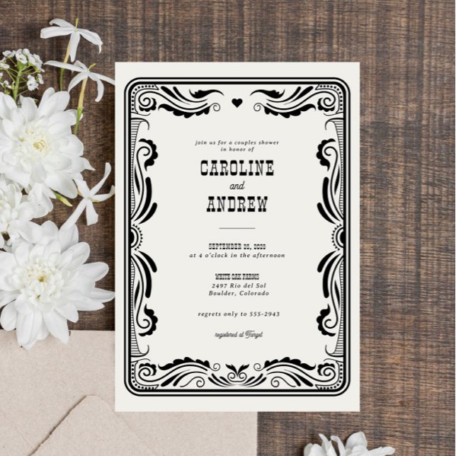 Vintage Western Cowboy Country Couples Shower Invitation (Creator Uploaded)