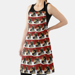 Vintage Western Cowboy Cowgirl Horse Christmas  Apron