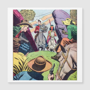 Vintage Western Cowboy Era Comic Book Scene