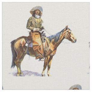 Vintage Western  Cowboy On Horse Fabric