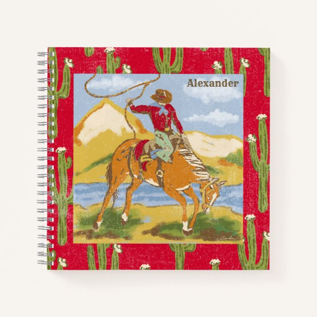 Vintage Western Cowboy Rodeo Wild West Notebook (Front)