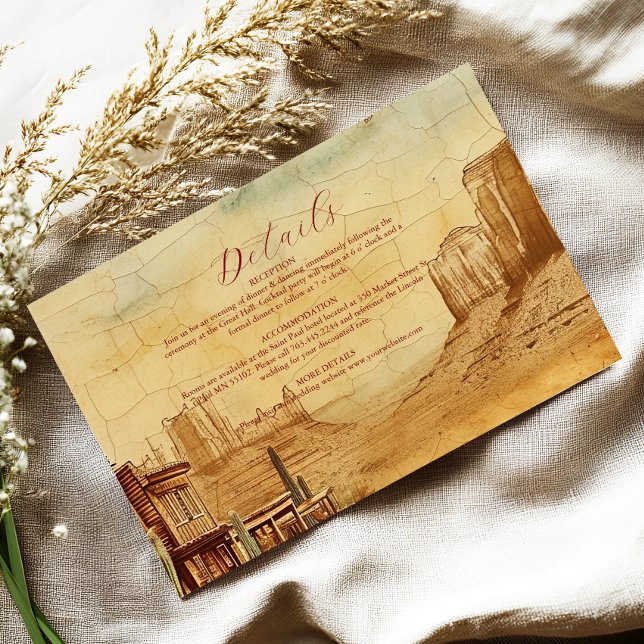 Vintage Western Cowboy Rustic Country Wedding Enclosure Card (Creator Uploaded)
