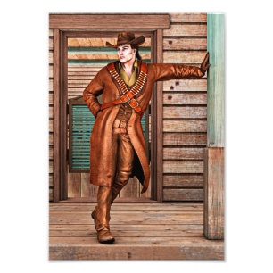 Vintage Western Cowboy Rustic Frontier Art Photo Print