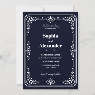 Vintage Western Cowboy Wedding Invitation