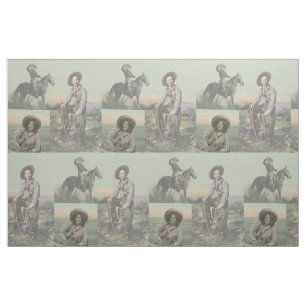 Vintage Western Cowboys and Cowgirl Old West 9" Fabric