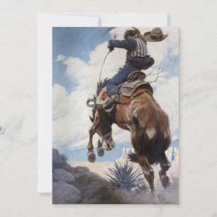 Vintage Western Cowboys, Bucking by NC Wyeth
