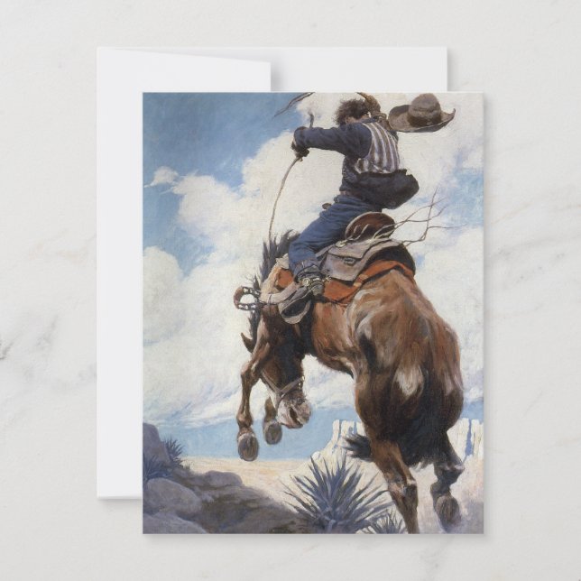 Vintage Western Cowboys, Bucking by NC Wyeth (Front)