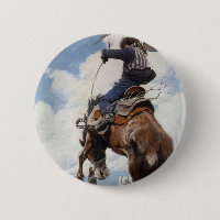 Vintage Western Cowboys, Bucking by NC Wyeth
