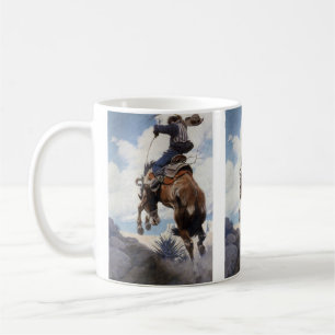 Vintage Western Cowboys, Bucking by NC Wyeth Coffee Mug