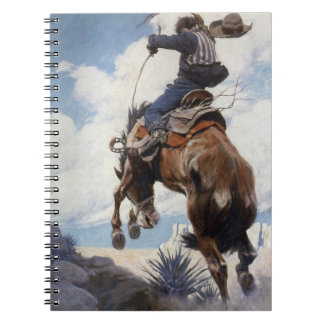 Vintage Western Cowboys, Bucking by NC Wyeth Notebook
