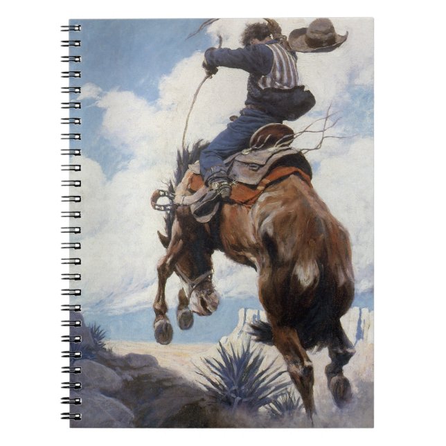 Vintage Western Cowboys, Bucking by NC Wyeth Notebook (Front)
