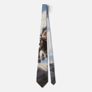 Vintage Western Cowboys, Bucking by NC Wyeth Tie