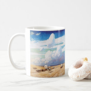 Vintage Western Cowboys, Covered Wagons by Wyeth Coffee Mug