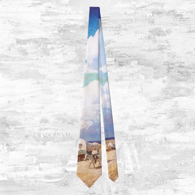 Vintage Western Cowboys, Covered Wagons by Wyeth Tie (Creator Uploaded)