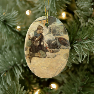 Vintage Western Cowboys, Hopalong by NC Wyeth Ceramic Tree Decoration