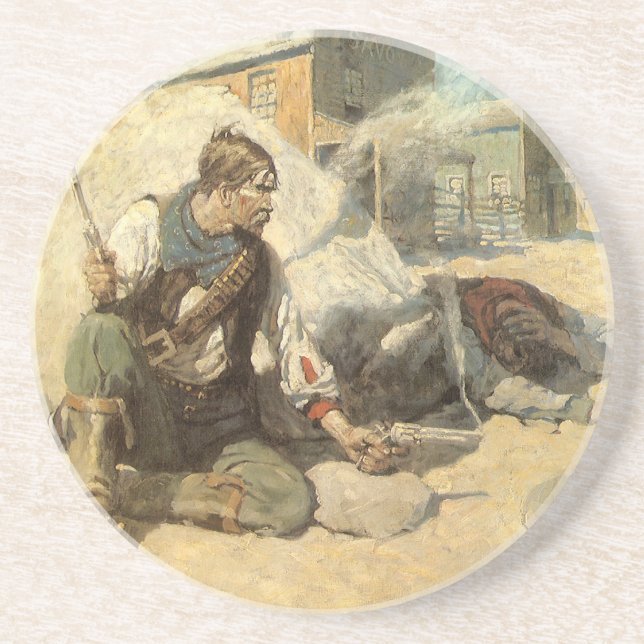 Vintage Western Cowboys, Hopalong by NC Wyeth Coaster (Front)