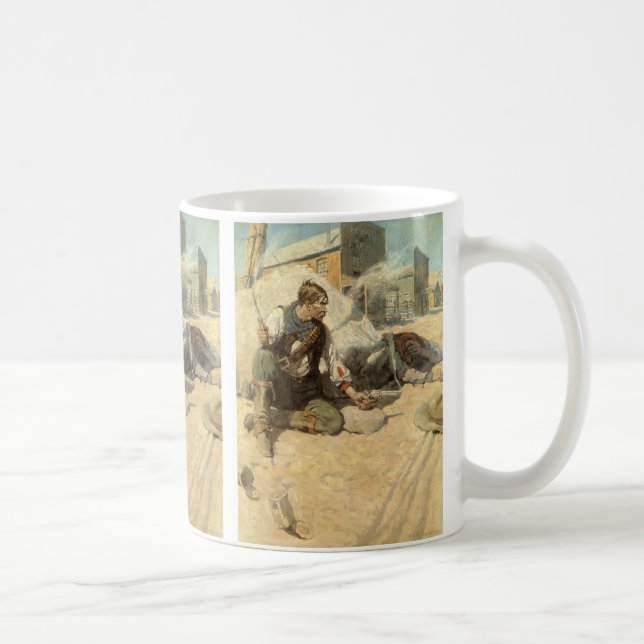 Vintage Western Cowboys, Hopalong by NC Wyeth Coffee Mug (Right)