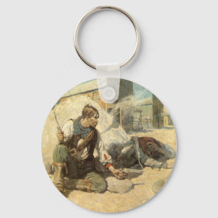 Vintage Western Cowboys, Hopalong by NC Wyeth Key Ring