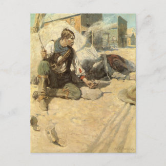 Vintage Western Cowboys, Hopalong by NC Wyeth Postcard