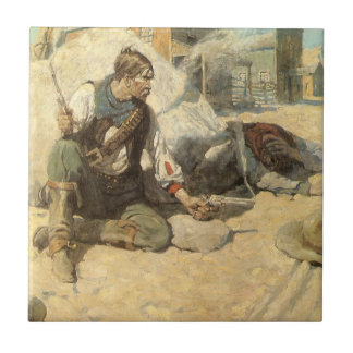 Vintage Western Cowboys, Hopalong by NC Wyeth Tile