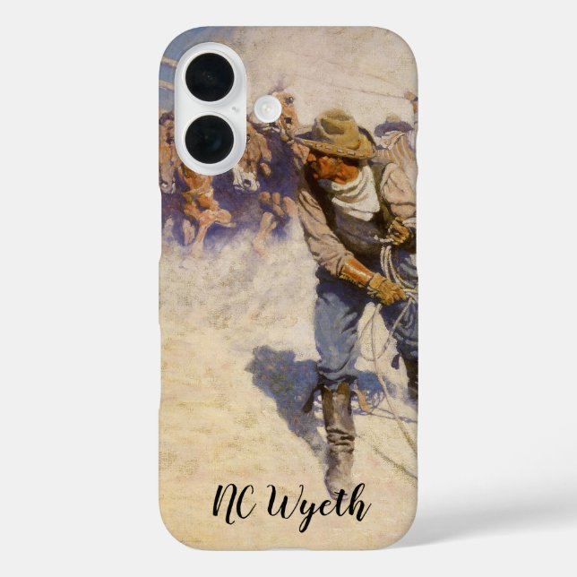 Vintage Western Cowboys, In the Corral by NC Wyeth Case-Mate iPhone Case (Back)