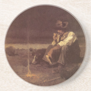 Vintage Western Cowboys, Plains Herder by NC Wyeth Coaster