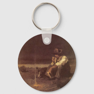 Vintage Western Cowboys, Plains Herder by NC Wyeth Key Ring