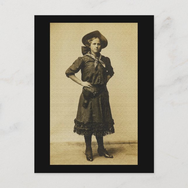 Vintage Western Cowgirl photo Postcard (Front)