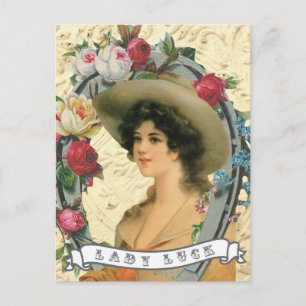 Vintage western cowgirl photo postcard