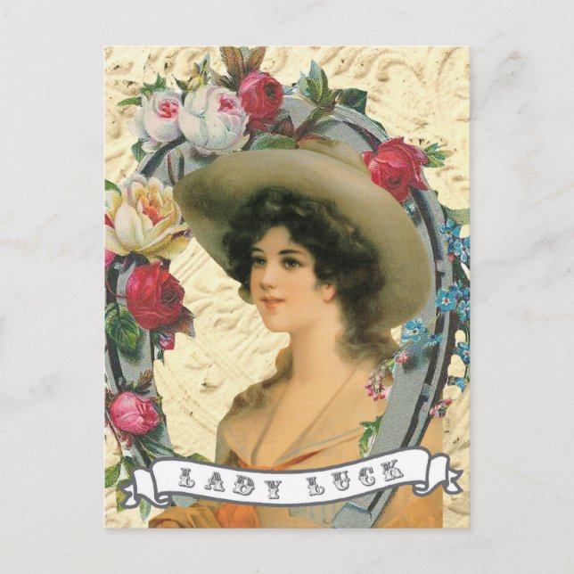 Vintage western cowgirl photo postcard (Front)